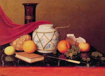 Naturaleza muerta clásica Painting - Naturaleza muerta con tarro de jengibre William Harnett